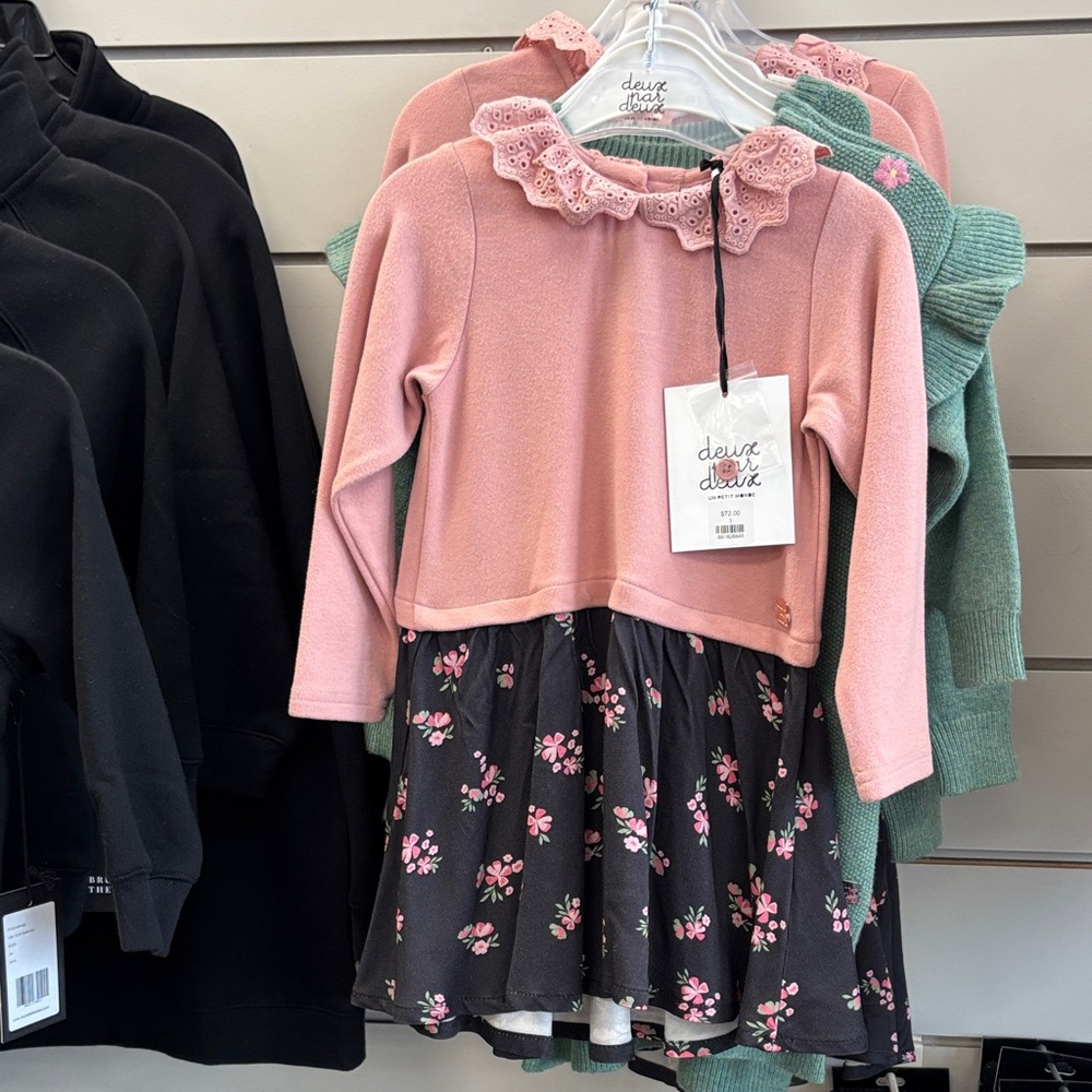 Deux par Deux Pink and Black Floral Dress